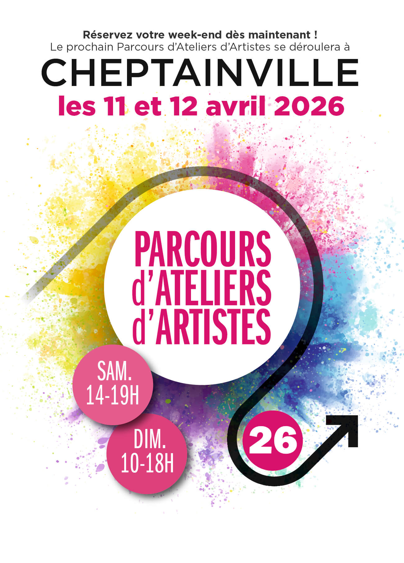 Parcours d'ateliers d'artiste 2026 de Cheptainville Affiche du parcours d'ateliers d'artiste 2026 de Cheptainville