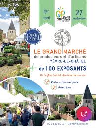 Grand marché de Yèvre-le-Châtel du 1 mai 2026 Affiche du grand marché de Yèvre-le-Châtel le vendredi 1 mai 2026